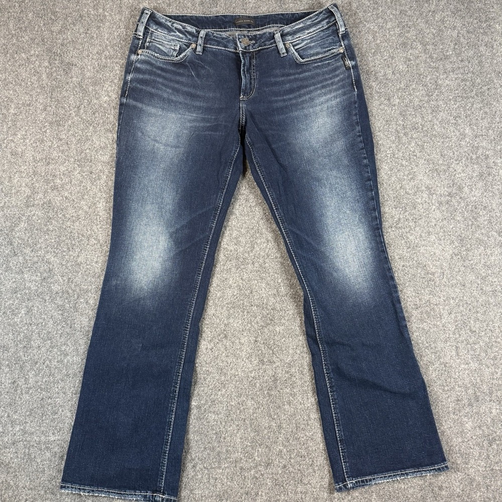 👖 Silver Jeans Co Suki Slim Boot Jeans Womens W32 L31 Flap Pocket Dark Wash